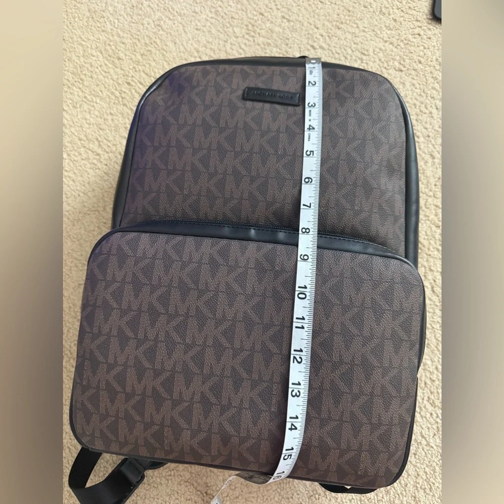 Michael Kors MK Brown Logo Backpack Large Travel Laptop Bag NWT Unisex
